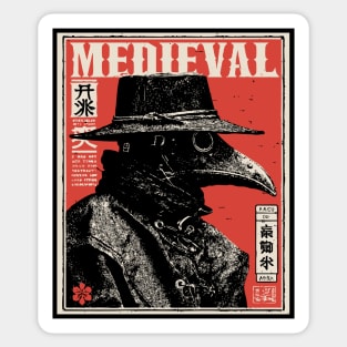 Medieval Plague Doctor Japanese Style T-Shirt Sticker